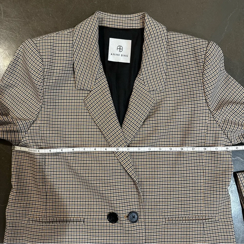 Anine Bing Women's Plaid Blazer - Brown and Black